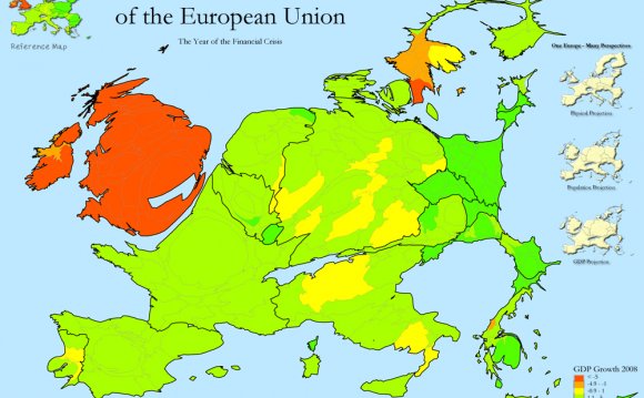 Map of the 2008 EU GDP on