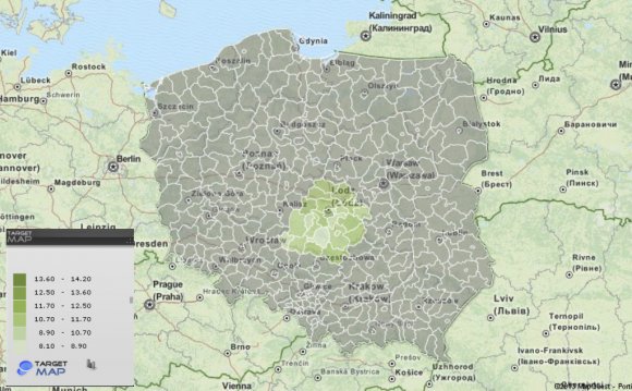 1 population Poland Map